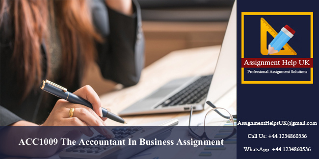 ACC1009 The Accountant In Business Assignment 